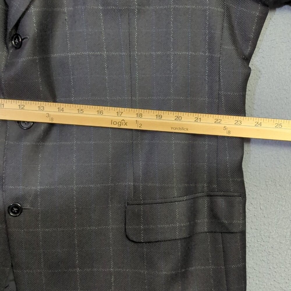 Brioni Blazer Men's 46R (estimated") Black Wool Windowpane Nomentano - Picture 6 of 15